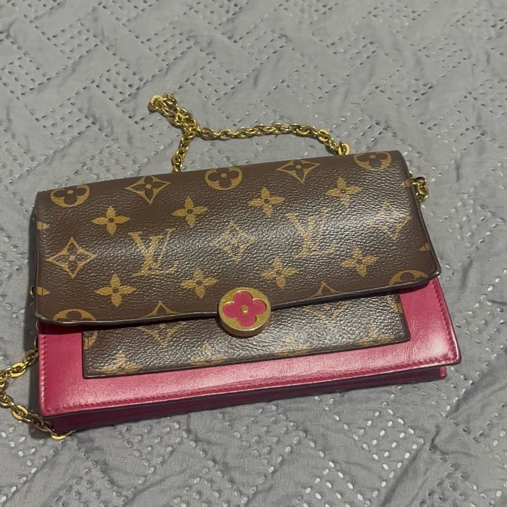 Louis Vuitton Fuchsia Leather Clutch